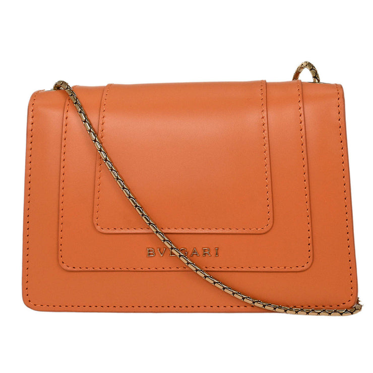 Bvlgari Light Orange Leather Serpenti Forever Shoulder Bag 1673029 144829