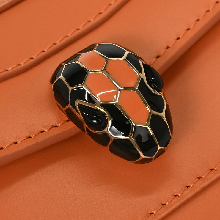 Bvlgari Light Orange Leather Serpenti Forever Shoulder Bag 1673029 144829