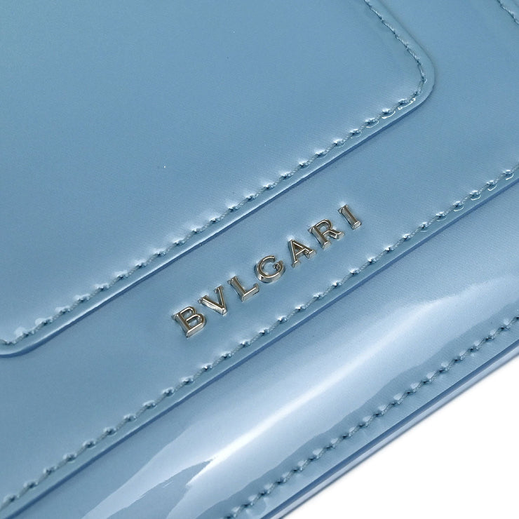 Bvlgari Light Blue Patent Leather Serpenti Forever Shoulder Bag 144830