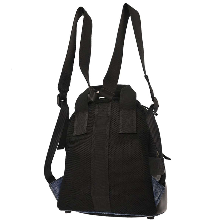 Miu Miu Blue Black Denim Matelasse Backpack 5BZ005 251 144832