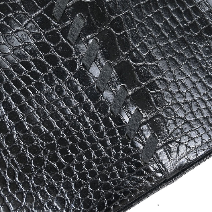 Yves Saint Laurent * Black Leather Shoulder Bag 144833