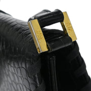 Yves Saint Laurent * Black Leather Shoulder Bag 144833