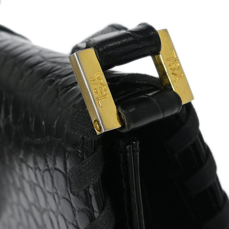 Yves Saint Laurent * Black Leather Shoulder Bag 144833