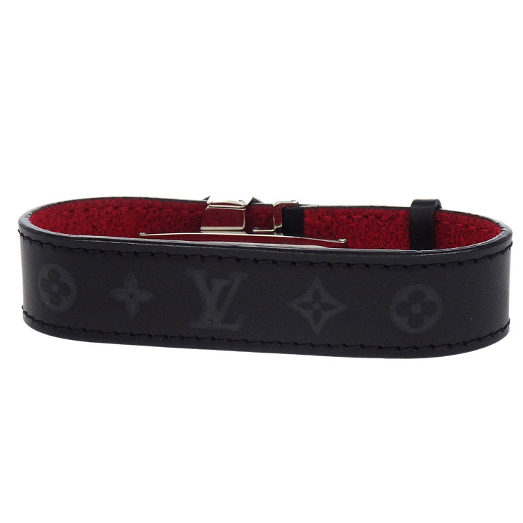 Louis Vuitton Black Monogram Good Luck Bracelet Bangle M64447 SN0071 144844