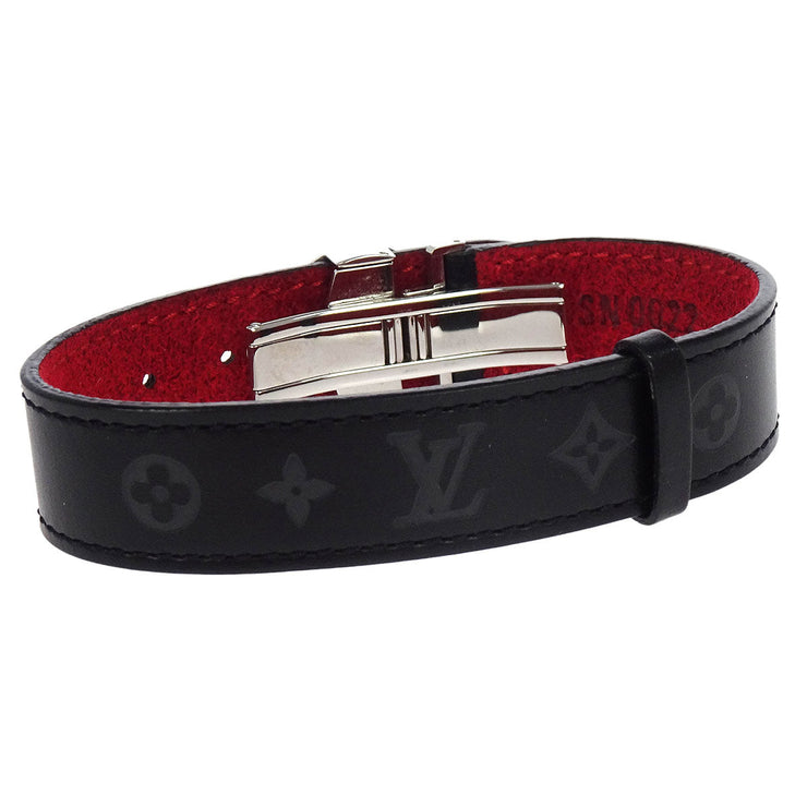 Louis Vuitton Black Monogram Good Luck Bracelet Bangle M64447 SN0022 144845
