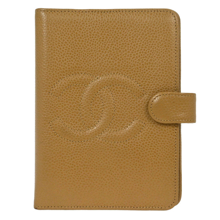 Chanel Beige Calfskin Note Book Cover Small Good 144848