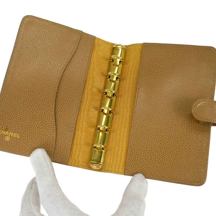 Chanel Beige Calfskin Note Book Cover Small Good 144848
