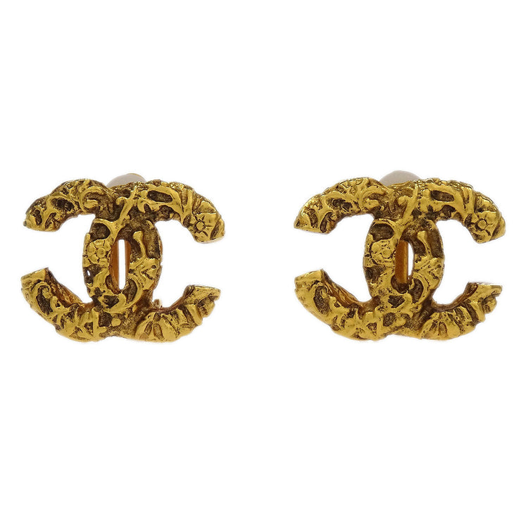 Chanel Gold CC Earrings Clip-On 93A 144849