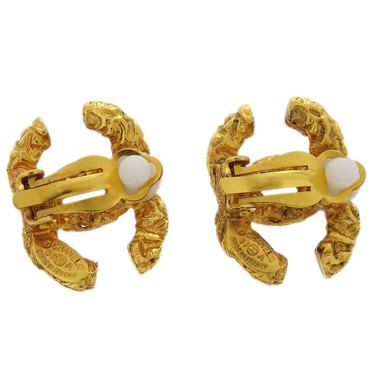 Chanel Gold CC Earrings Clip-On 93A 144849