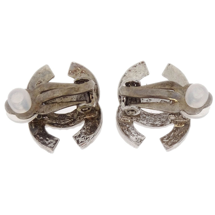 Chanel Silver CC Earrings Clip-On 00A 144850