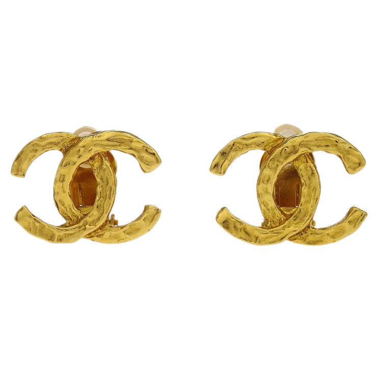 Chanel CC Earrings Clip-On Gold 144851