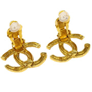 Chanel CC Earrings Clip-On Gold 144851