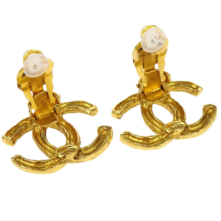 Chanel CC Earrings Clip-On Gold 144851