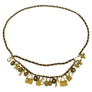 Chanel CC Icon Chain Belt Artificial Pearl Gold Black 94A 144862