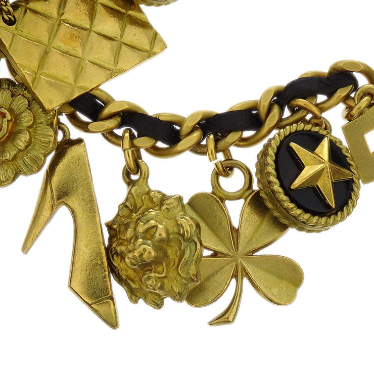 Chanel CC Icon Chain Belt Artificial Pearl Gold Black 94A 144862