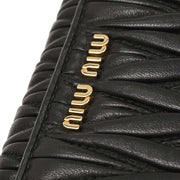 Miu Miu Black Lambskin Matelasse Wallet On Chain WOC 5BP290 144868
