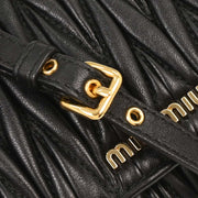 Miu Miu Black Lambskin Matelasse Wallet On Chain WOC 5BP290 144868