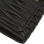 Miu Miu Black Lambskin Matelasse Wallet On Chain WOC 5BP290 144868