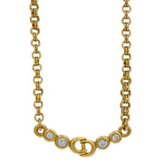 Christian Dior Necklace Pendant Gold Rhinestone 144873