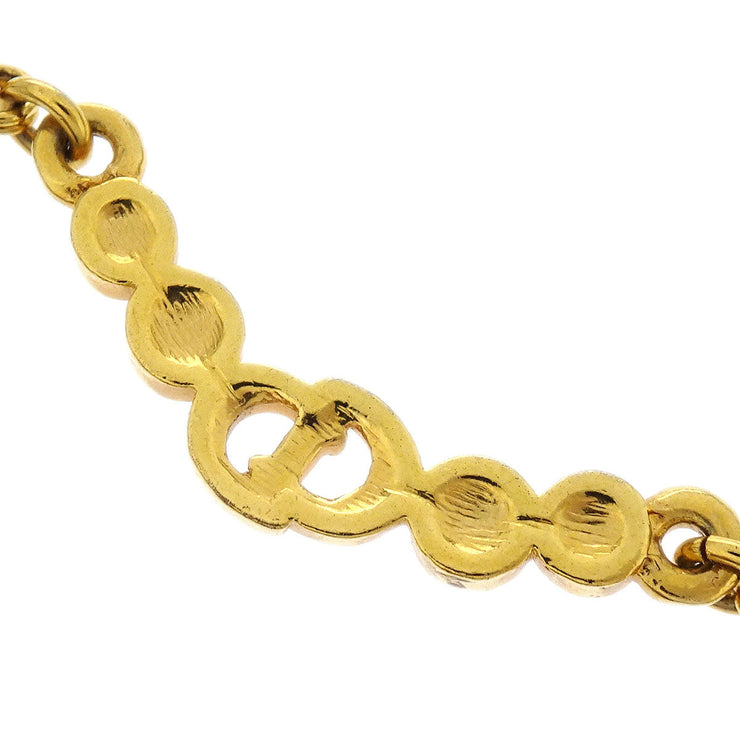 Christian Dior Necklace Pendant Gold Rhinestone 144873