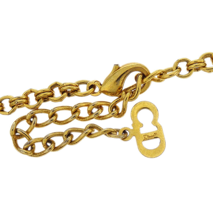 Christian Dior Necklace Pendant Gold Rhinestone 144873