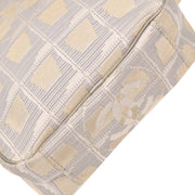 Chanel White Jacquard Nylon Travel Line Shoulder Bag 144881