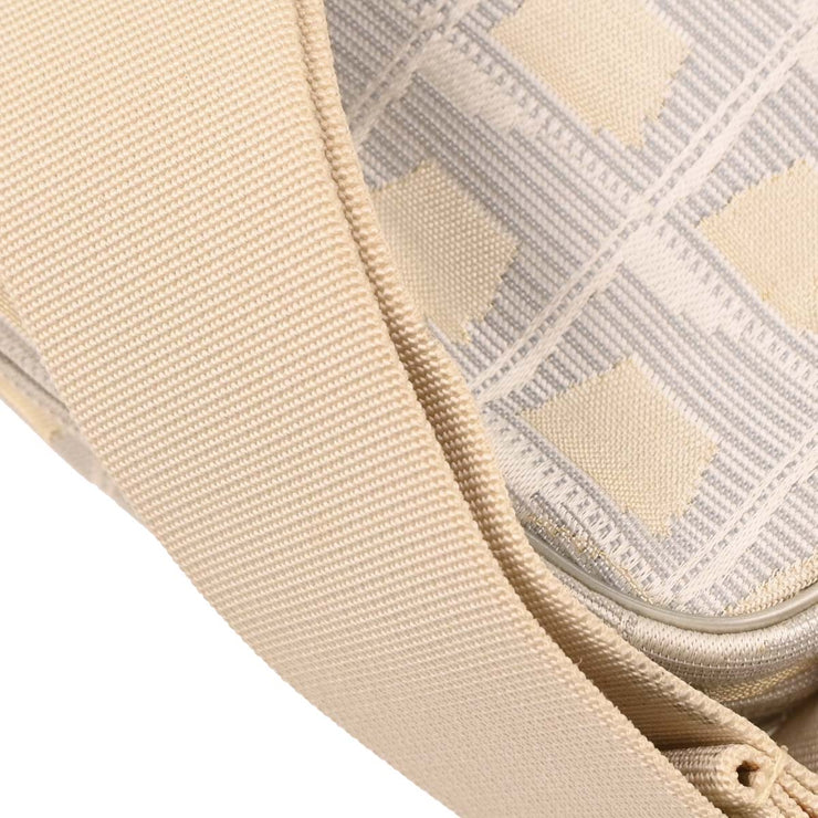 Chanel White Jacquard Nylon Travel Line Shoulder Bag 144881