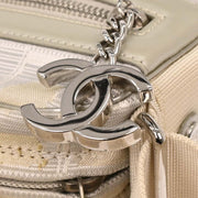 Chanel White Jacquard Nylon Travel Line Shoulder Bag 144881
