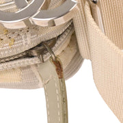 Chanel White Jacquard Nylon Travel Line Shoulder Bag 144881