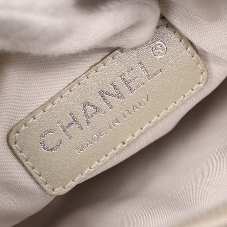 Chanel White Jacquard Nylon Travel Line Shoulder Bag 144881