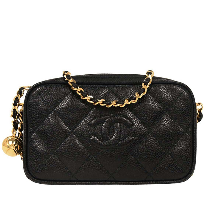 Chanel Black Calfskin Camera Bag Mini 144886