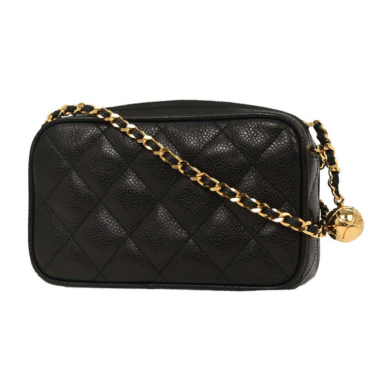 Chanel Black Calfskin Camera Bag Mini 144886