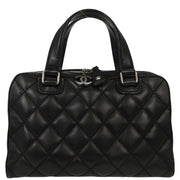 Chanel Black Calfskin Wild Stitch Top Handle Handbag 144888