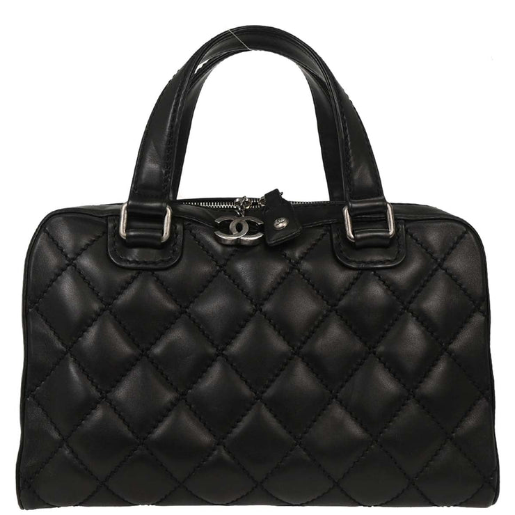 Chanel Black Calfskin Wild Stitch Top Handle Handbag 144888