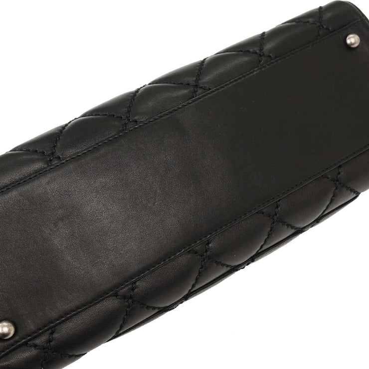 Chanel Black Calfskin Wild Stitch Top Handle Handbag 144888