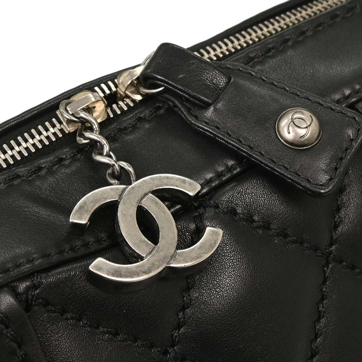 Chanel Black Calfskin Wild Stitch Top Handle Handbag 144888