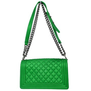 Boy Chanel Green Lambskin Medium Shoulder Bag 144892