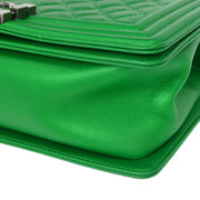 Boy Chanel Green Lambskin Medium Shoulder Bag 144892