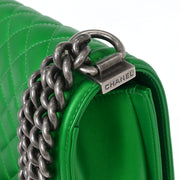 Boy Chanel Green Lambskin Medium Shoulder Bag 144892