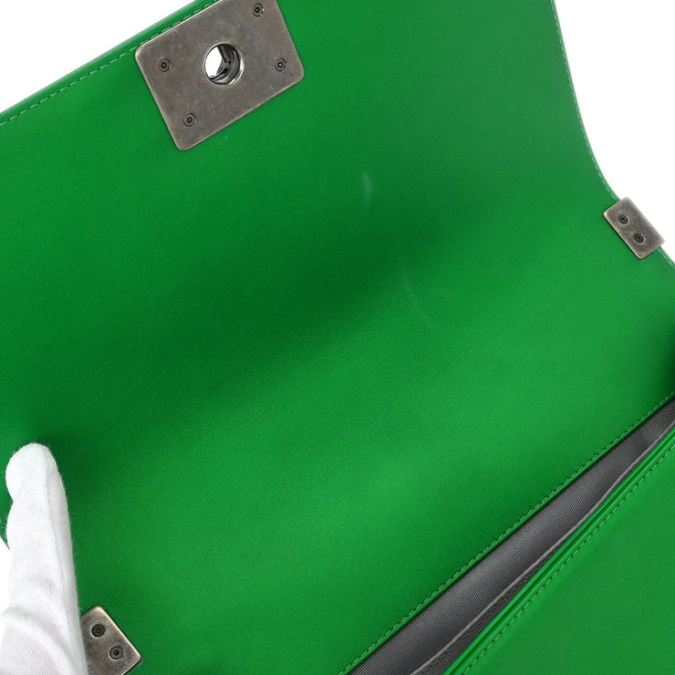 Boy Chanel Green Lambskin Medium Shoulder Bag 144892
