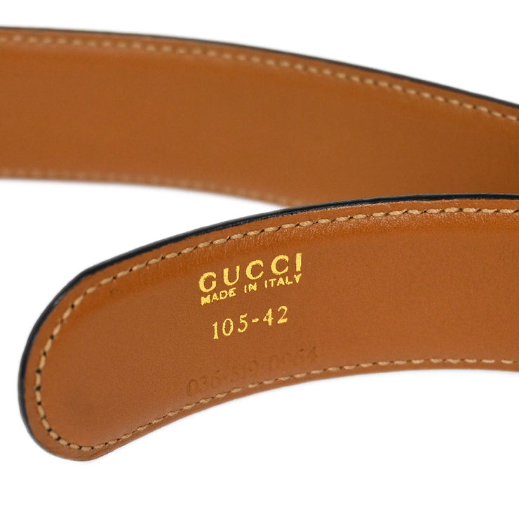 Gucci Black Leather Belt Small Good 105-42 036-519-0964 144895