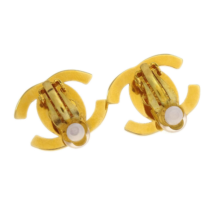 Chanel CC Turnlock Earrings Clip-On Gold Small 95A 144906