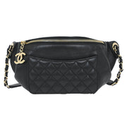 Chanel Black Lambskin Waist Bum Bag 144915