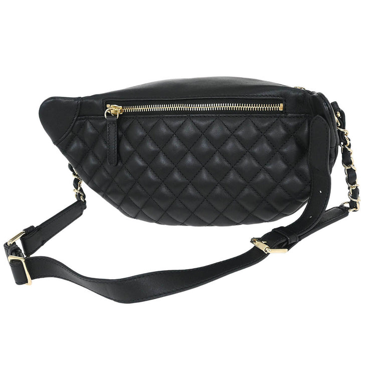 Chanel Black Lambskin Waist Bum Bag 144915