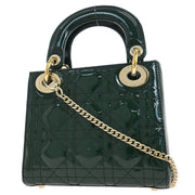 Christian Dior Green Patent leather Lady Dior Cannage Handbag 15-BO-1118 144919