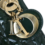 Christian Dior Green Patent leather Lady Dior Cannage Handbag 15-BO-1118 144919