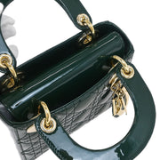 Christian Dior Green Patent leather Lady Dior Cannage Handbag 15-BO-1118 144919