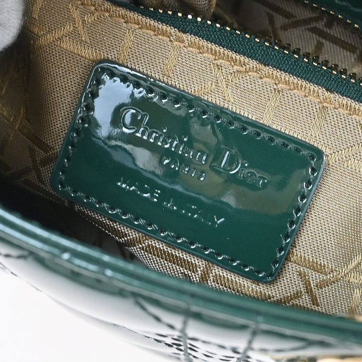 Christian Dior Green Patent leather Lady Dior Cannage Handbag 15-BO-1118 144919
