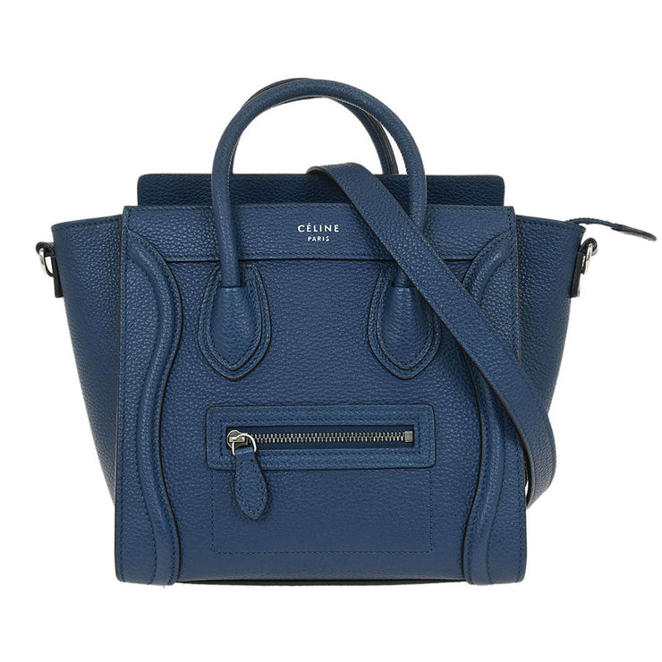 Celine Blue Leather Nano Luggage Tote Bag F-AT-1116 F-CU-1126 144920