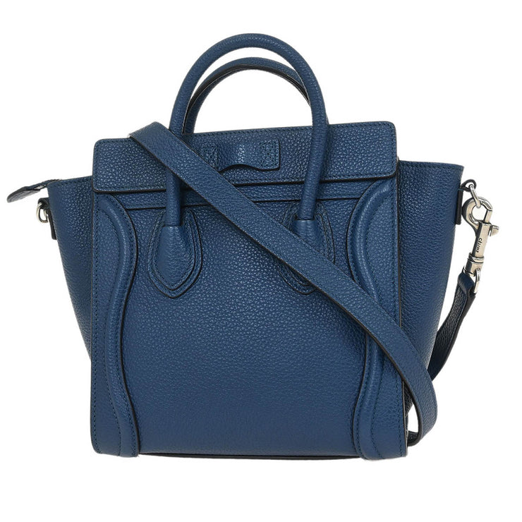 Celine Blue Leather Nano Luggage Tote Bag F-AT-1116 F-CU-1126 144920